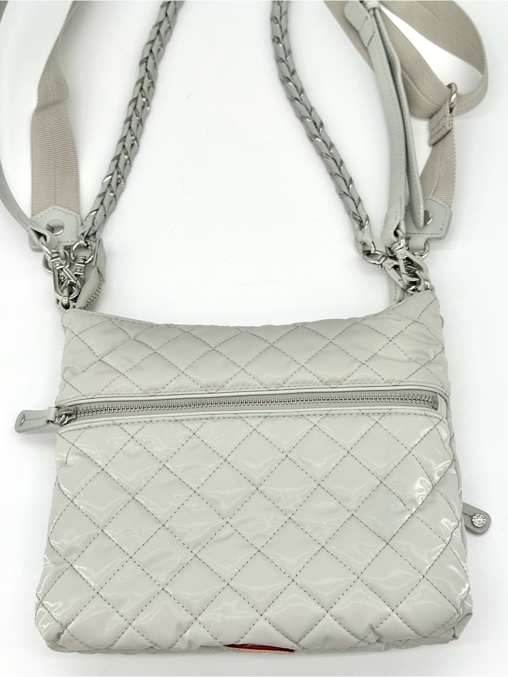 EUC MZ Wallace Downtown Small Crosby Quilted Crossbody In Oyster Metallic - Picture 4 of 16